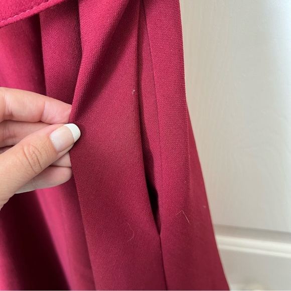 Women’s Gal Meets Glam Fit and Flare Size 4 Burgundy Dress Belted - Picture 10 of 13